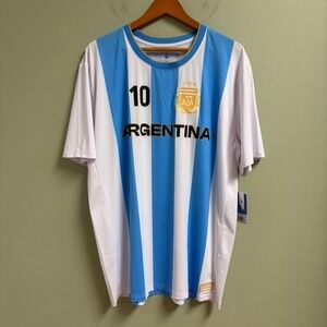 AFA Official Argentina Home Jersey Messi #10 Light Blue White NWT XXL Soccer